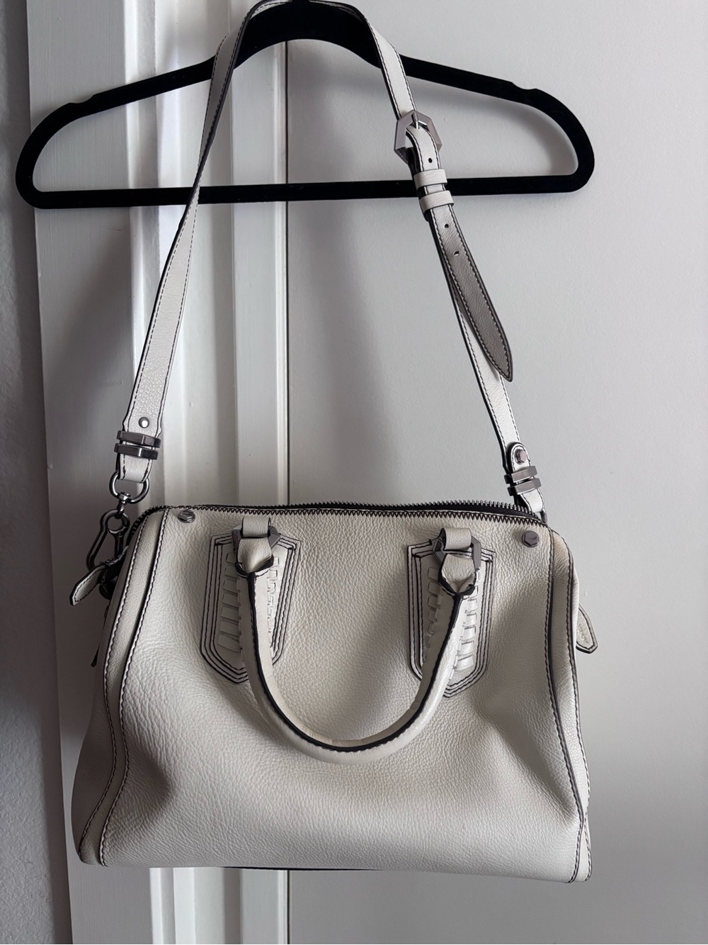 OrYany Off White Leather Women's Satchel Bag